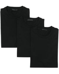 Prada - Triangle Logo Cotton T-Shirt (Pack Of Three) - Lyst