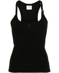 Courreges - Buckle Ribbed Tank Top - Lyst