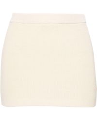 AYA MUSE - Neutral Kivu Ribbed-knit Mini Skirt - Women's - Cotton/polyamide - Lyst