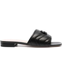 Gucci - Double G Quilted Leather Slides - Lyst