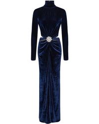 Rabanne - Velvet Crystal Embellished Gown - Women's - Viscose/polyamide/elastane/rhinestone - Lyst
