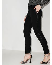 Saint Laurent - Satin Stripe Tailored Trousers - Women's - Cotton/polyester/virgin Wool - Lyst