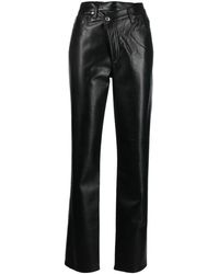 Agolde - Asymmetric Recycled Leather-blend Trousers - Lyst