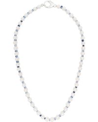 Hatton Labs - Sterling Silver Pearl And Crystal Necklace - Men's - Pearl/sterling Silver - Lyst