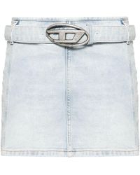 DIESEL - De-flip-s Denim Mini Skirt - Women's - Cotton - Lyst