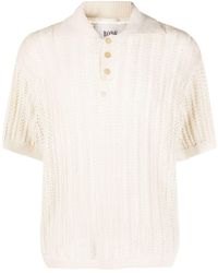 Bode - Open-knit Linen Polo Shirt - Lyst