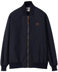 Miu Miu - Logo-Patches Bomber Jacket - Lyst