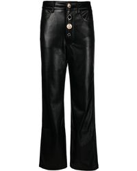 ROTATE BIRGER CHRISTENSEN - Button-embellished Faux-leather Trousers - Women's - Polyurethane/polyester/recycled Polyester/elastane - Lyst