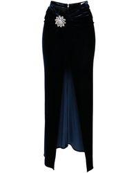 Rabanne - Crystal-embellished Velvet Maxi Skirt - Women's - Polyamide/viscose/spandex/elastane/polyamidespandex/elastane - Lyst