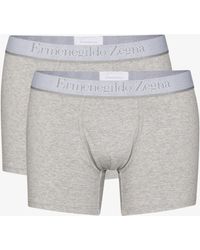 Ermenegildo Zegna Cotton Boxer in Light Grey Grey Mens Clothing Underwear Boxers for Men 