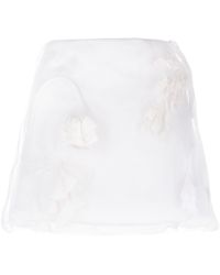 Prada - Floral-appliqué Silk Miniskirt - Lyst