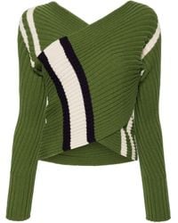 Dries Van Noten - Ribbed-knit Wrap Sweater - Lyst