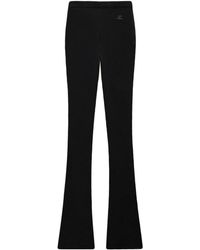 Courreges - Ribbed-knit Flared Trousers - Women's - Polyester/viscose - Lyst