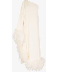 ‎Taller Marmo - + Net Sustain Ubud One-shoulder Feather-trimmed Crepe Maxi Dress - Lyst