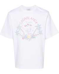 Casablancabrand - Logo Embroidery Organic Cotton T-shirt - Unisex - Organic Cotton - Lyst