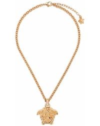 Versace - -tone La Medusa Crystal Necklace - Women's - Brass/crystal - Lyst