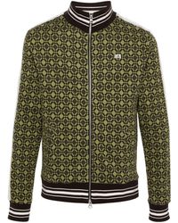 Wales Bonner - Power Track Top Cotton Jacquard Olive Dark Brown - Lyst
