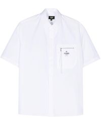 Fendi - Logo-print Cotton Shirt - Lyst