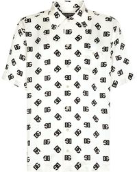 Dolce & Gabbana - Dg Logo-print Silk Shirt - Men's - Silk - Lyst