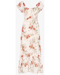 reformation butterfly dress white