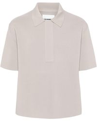 Jil Sander - Neutral Knitted Polo Shirt - Lyst