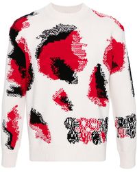 Alexander McQueen - Intarsia Wool, Cotton And Cashmere Sweater - Lyst