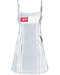 DIESEL - Grey Lazot Shadowy-print Mini Dress - Lyst