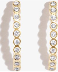 Zoe Chicco - 14k Yellow Curved Bar Diamond Drop Earrings - Lyst