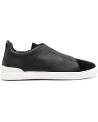 Zegna - Triple Stitchtm Leather Sneakers - Lyst