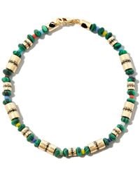 Luis Morais - 14K Diamond And Malachite Beaded Bracelet - Lyst