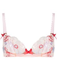 Agent Provocateur - Embroidered-design Lace-panel Bra - Lyst