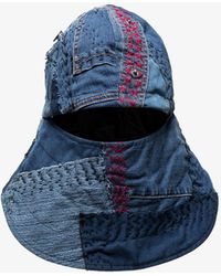 By Walid Patchwork Cotton Safety Hat - - Cotton - Blue