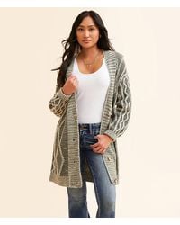 BKE - Cable Knit Cardigan Sweater - Lyst