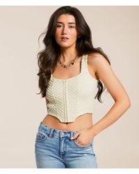 Willow & Root - Textured Corset Cropped Tank Top - Lyst
