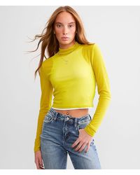 BKE - Sheer Mesh Cropped Top - Lyst