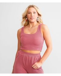 Willow & Root - Rib Knit Cropped Tank Top - Lyst