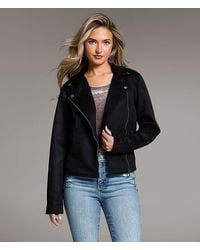 BKE - Faux Suede Moto Jacket - Lyst