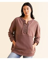 BKE - Pieced Lace-Up Pullover - Lyst
