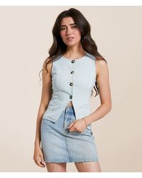 Willow & Root - Washed Denim Stretch Tank Top - Lyst