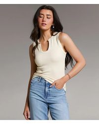 BKE - Textured Notch Neck Tank Top - Lyst