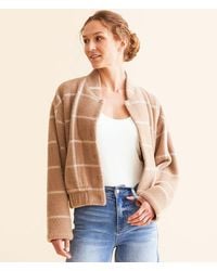 Z Supply - Lex Eyelash Plaid Bomber Jacket - Lyst