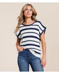 Blu Pepper - Scalloped Stripe Sweater - Lyst