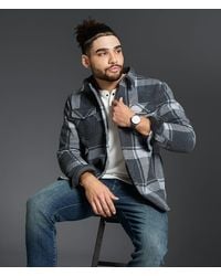 Outpost Makers - Plaid Sherpa Shacket - Lyst