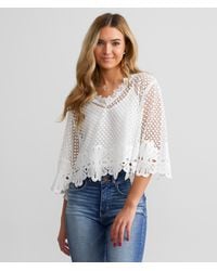 Miss Me - Crochet Lace Cropped Top - Lyst