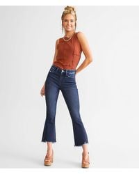 Flying Monkey - High Rise Cropped Flare Stretch Jean - Lyst