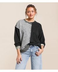 Gilded Intent - Pieced Raw Edge Oversized Pullover - Lyst