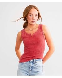 Gilded Intent - Washed Notch Neck Tank Top - Lyst