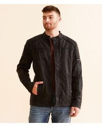 Buckle Black - Faux Leather Moto Jacket - Lyst