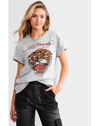 Ed Hardy - Rhinestone Tiger T-shirt - Lyst