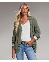 BKE - Pointelle Cardigan Sweater - Lyst